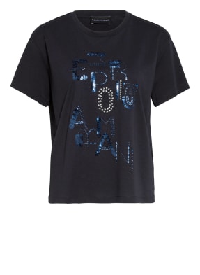 EMPORIO ARMANI T-Shirt mit Pailletten- und Schmuckteinbesatz 