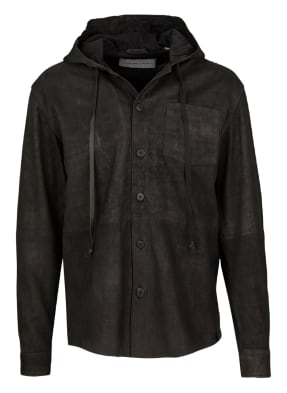 YOUNG POETS SOCIETY Lederhemd DAX BUFFED HOOD 221 Loose Fit