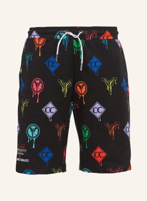 CARLO COLUCCI Sweatbermuda mit diversen Markenlogos DAROS