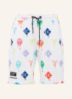 CARLO COLUCCI Sweatbermuda mit diversen Markenlogos DAROS