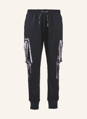 CARLO COLUCCI Cargo-Sweathose mit Strickdruck DABERTO