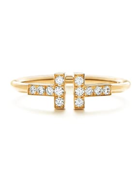 TIFFANY & Co. Ring TIFFANY T WIRE aus 18 Karat Gold mit Diamanten