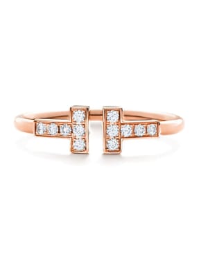 TIFFANY & Co. Ring TIFFANY T WIRE aus 18 Karat Roségold mit Diamanten