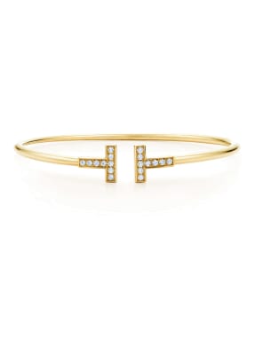 TIFFANY & Co. Armreif TIFFANY T WIRE aus 18 Karat Gold mit Diamanten