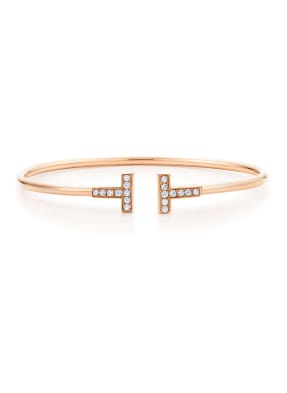 TIFFANY & Co. Armreif TIFFANY T WIRE aus 18 Karat Roségold mit Diamanten