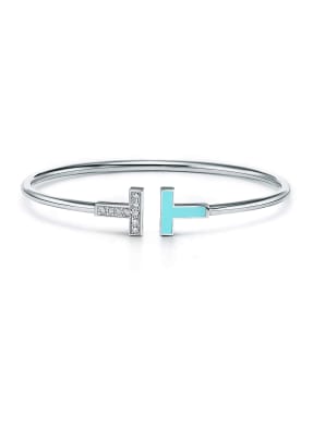 TIFFANY & Co. Armreif TIFFANY T WIRE aus 18 Karat Weißgold mit Diamanten