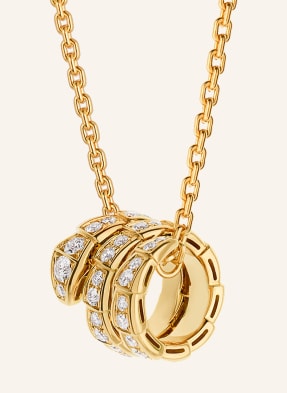 BVLGARI Halskette SERPENTI aus 18 Karat Gelbgold mit Diamant-Pavé