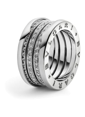 BVLGARI Ring B.ZERO1 aus 18 Karat Weißgold und Diamanten