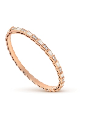 BVLGARI Armband SERPENTI aus 18 Karat Roségold, Diamanten und Perlmutt