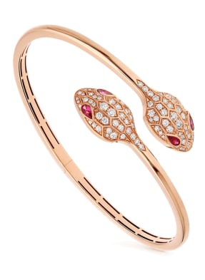 BVLGARI Armband SERPENTI aus 18 Karat Roségold, Diamanten und Rubellit