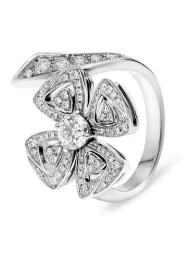BVLGARI Ring FIOREVER aus 18 Karat Weißgold und Diamanten