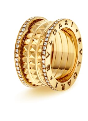 BVLGARI Ring B.ZERO1 ROCK aus 18 Karat Weißgold mit Diamant-Pavé