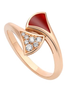 BVLGARI Ring DIVAS’DREAM aus 18 Karat Roségold, Diamanten und Karneol