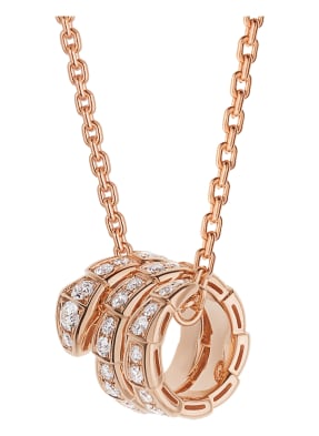 BVLGARI Kette SERPENTI aus 18 Karat Roségold mit Diamant-Pavé