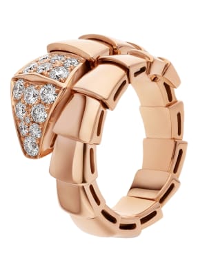 BVLGARI Ring SERPENTI aus 18 Karat Roségold mit Diamant-Pavé
