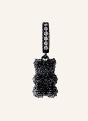 CRYSTAL HAZE Anhänger BLACK PAVE BEAR WITH PAVE CONNECTOR- KETTENANHäNGER by GLAMBOU