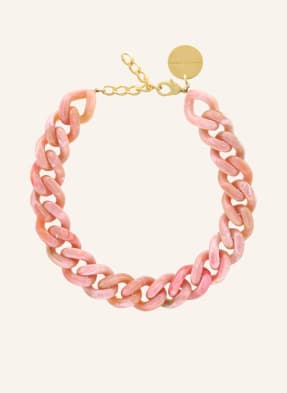 VANESSA BARONI Kette BIG FLAT CHAIN NECKLACE PEACH MARBLE by GLAMBOU