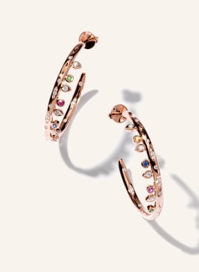 TAMARA COMOLLI Ohrringe GYPSY CREOLE 'CANDY' aus 18 Karat Roségold mit Diamanten und Edelsteinen