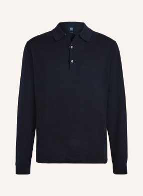 BOGGI MILANO Strick-Poloshirt Regular Fit aus Merinowolle
