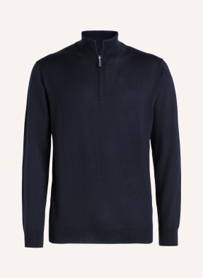 BOGGI MILANO Pullover Mit Halbem Reißverschluss Aus Extrafeiner Merinowolle