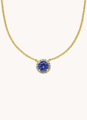 VEYNOU Halskette AVA aus 14 Karat Gelbgold und 0,50ct. Saphir und Diamanten