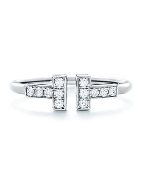 TIFFANY & Co. Ring TIFFANY T WIRE aus 18 Karat Weißgold mit Diamanten