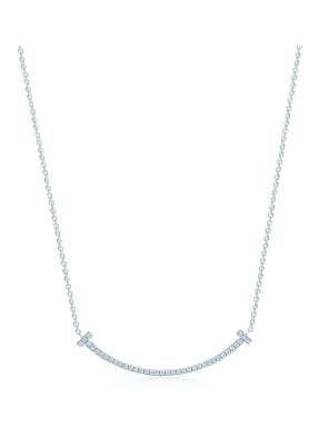 TIFFANY & Co. Anhänger TIFFANY T SMILE aus 18 Karat Weißgold mit Diamanten