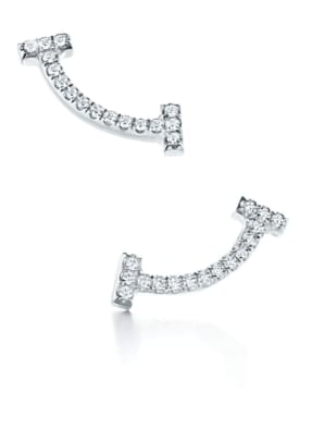 TIFFANY & Co. Ohrringe TIFFANY T SMILE aus 18 Karat Weißgold mit Diamanten