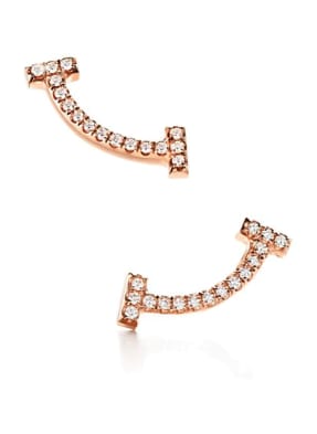TIFFANY & Co. Ohrringe TIFFANY T SMILE aus 18 Karat Roségold mit Diamanten