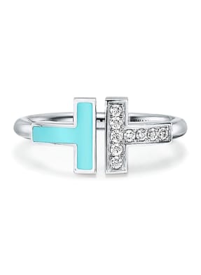 TIFFANY & Co. Ring TIFFANY T WIRE aus 18 Karat Weißgold mit Diamanten