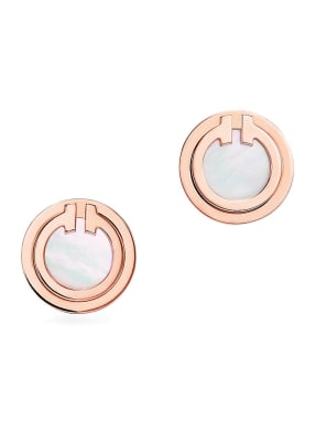 TIFFANY & Co. Ohrringe TIFFANY T CIRCLE aus 18 Karat Roségold mit Perlmutt