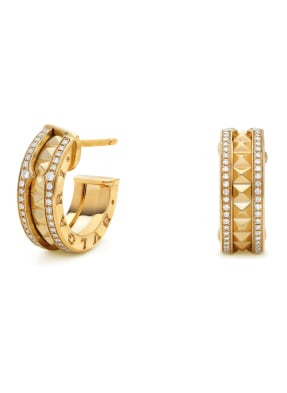 BVLGARI Ohrring B.ZERO1 aus 18 Karat Gelbgold, Diamanten und Keramik