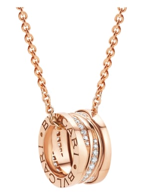 BVLGARI Halskette B.ZERO1 aus 18 Karat Roségold und Diamanten