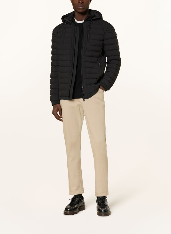 WELLENSTEYN Steppjacke MOLECULE LONG mit abnehmbarer Kapuze SCHWARZ