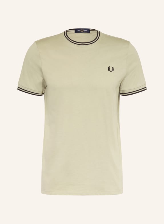 FRED PERRY koszulka JASNOZIELONY / CZARNY