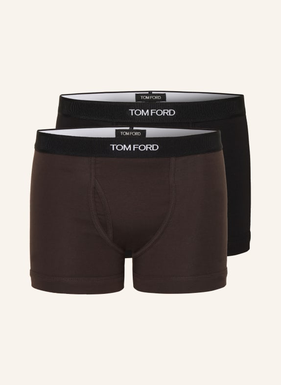 TOM FORD 2er-Pack Boxershorts SCHWARZ / DUNKELBRAUN