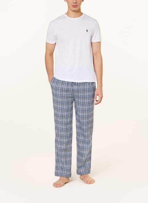 POLO RALPH LAUREN Loungebroek van flanel DONKERBLAUW / LICHTBLAUW / WIT