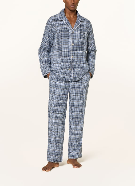 POLO RALPH LAUREN Flanellen pyjama LICHTBLAUW / DONKERBLAUW / WIT