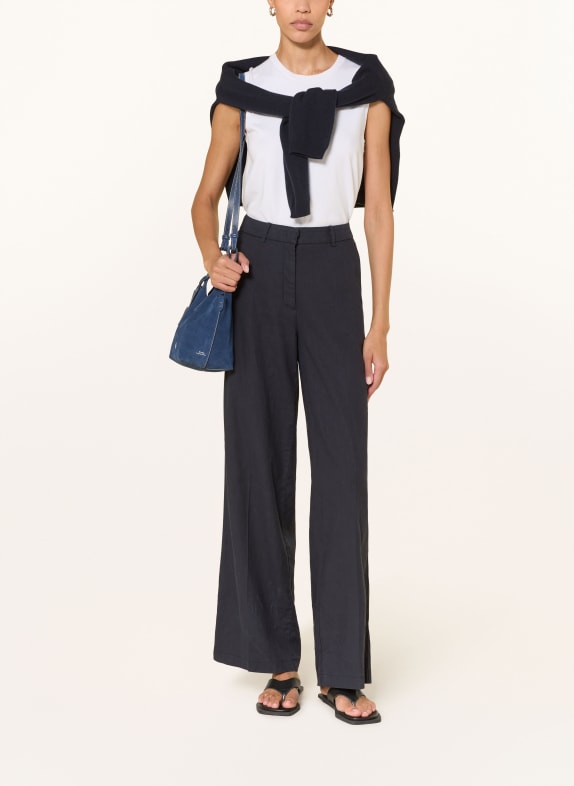 CAMBIO Marlene-broek MIRA met linnen DONKERBLAUW