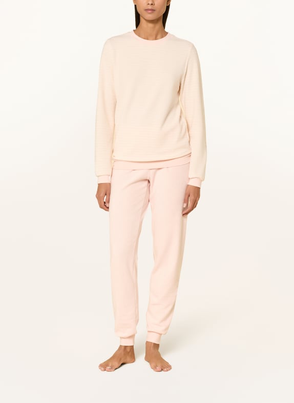 CALIDA Pyjamas SOFT DREAMS i frotté LYSEROSA / HVID