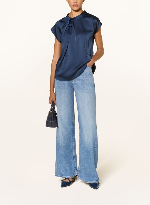 NEO NOIR Blouse FLEUR van satijn DONKERBLAUW