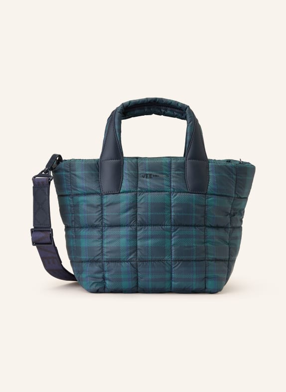 Vee Collective Shopper PORTER TOTE SMALL with pouch TEAL / DARK GREEN / DARK BLUE