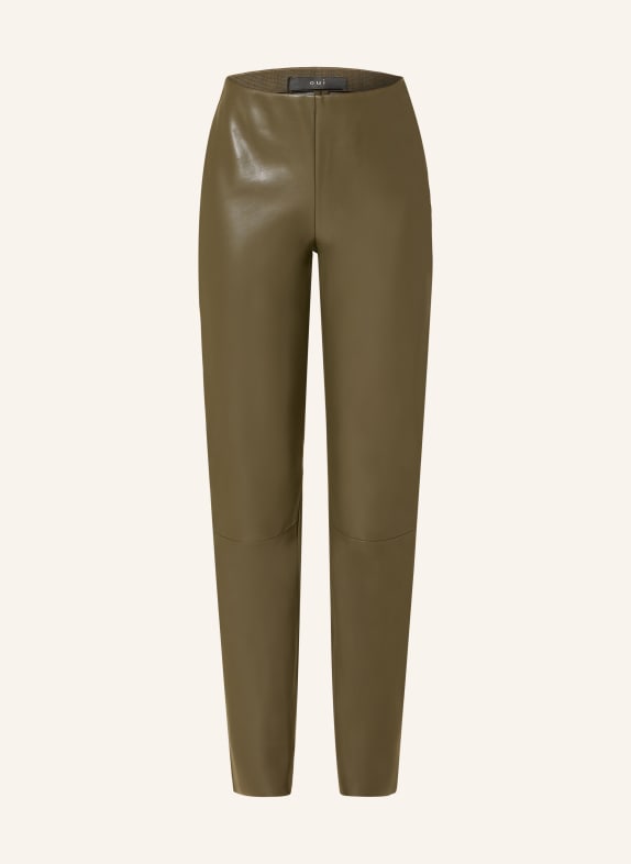 oui Leggings in Lederoptik KHAKI