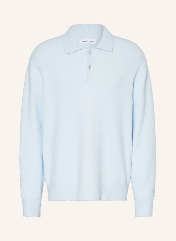 SAMSØE  SAMSØE Strick-Poloshirt SANINO HELLBLAU