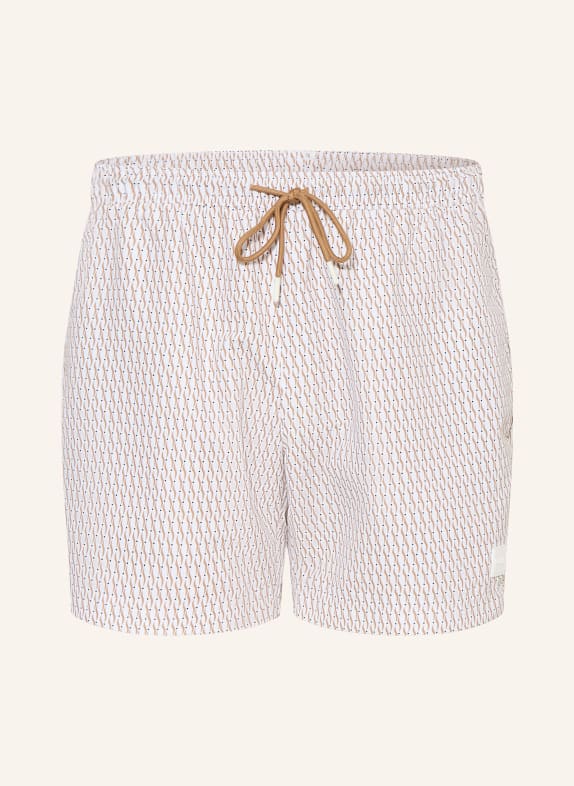 BOSS Badeshorts VIBE ECRU / BRAUN / DUNKELBLAU