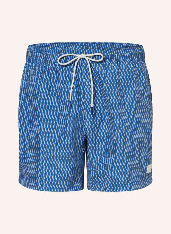 BOSS Badeshorts VIBE BLAU / HELLBRAUN / CREME