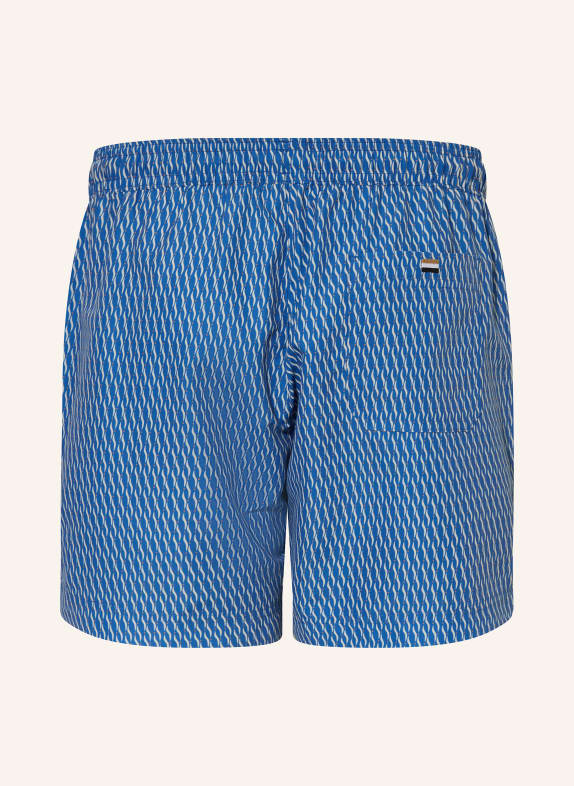 BOSS Zwemshort VIBE BLAUW / LICHTBRUIN / CRÈME