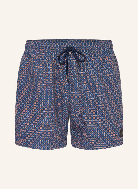 BOSS Badeshorts VIBE DUNKELBLAU / ORANGE / HELLBLAU