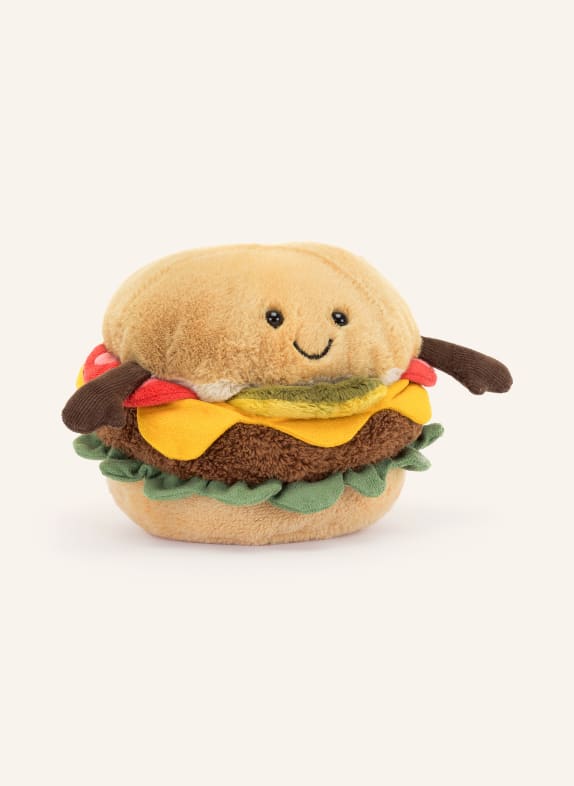 Jellycat Jouets en peluche AMUSEABLES BURGER MARRON / ROUGE / JAUNE