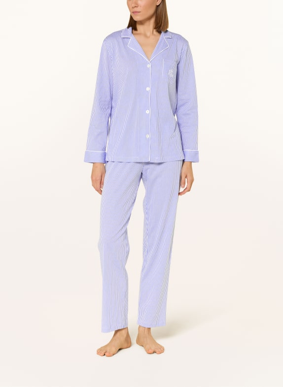 LAUREN RALPH LAUREN pyjama BLAUW / WIT